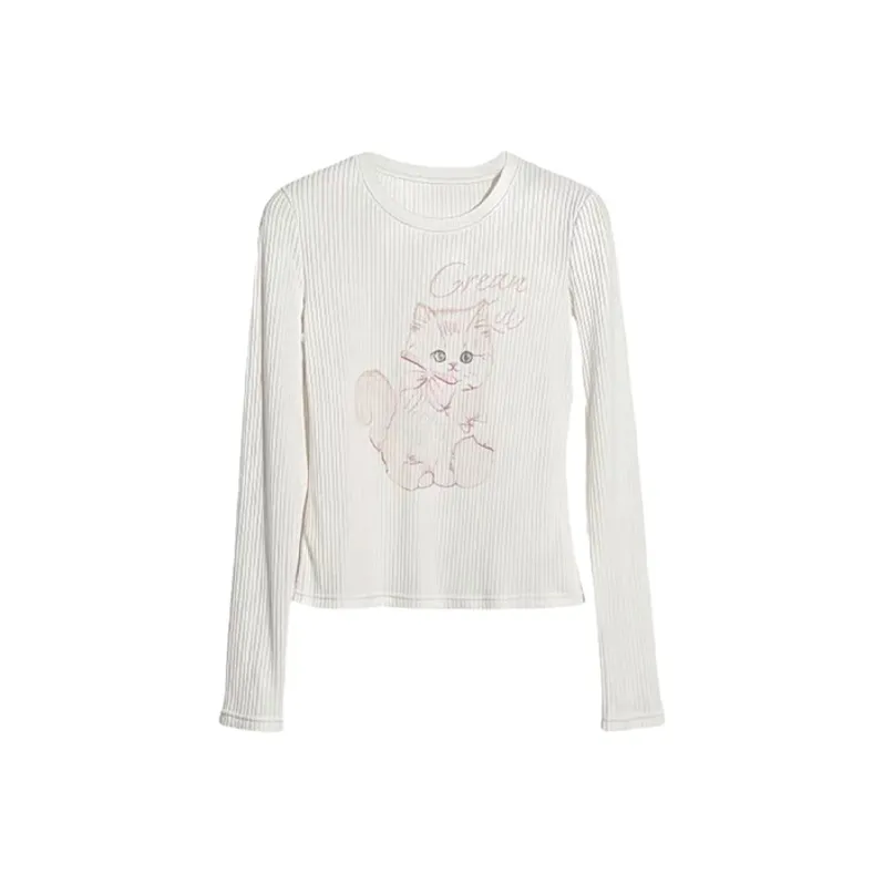 MOONCORE Длинный рукав Т-рубашка Женская