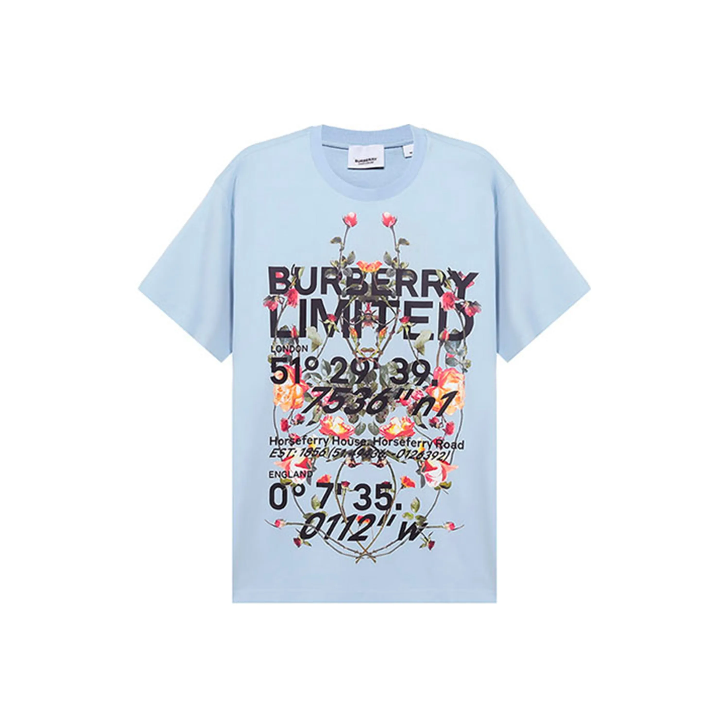 Burberry T Shirt Unisex Light Blue