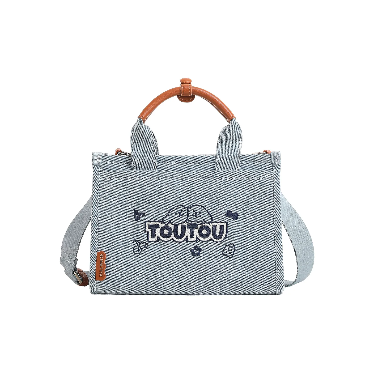 TOUTOU Мальтезе Коллаборация Ткань Сумка Регулярная Женская Джинсовый Синий