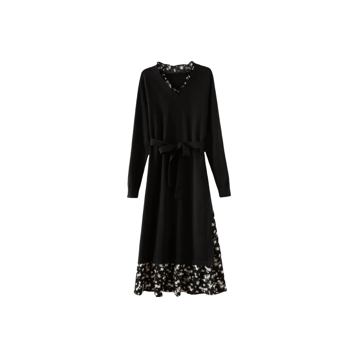 ARIADNAW STUDIO Маленькое черное платье Женское Длинное Платье с рукавами