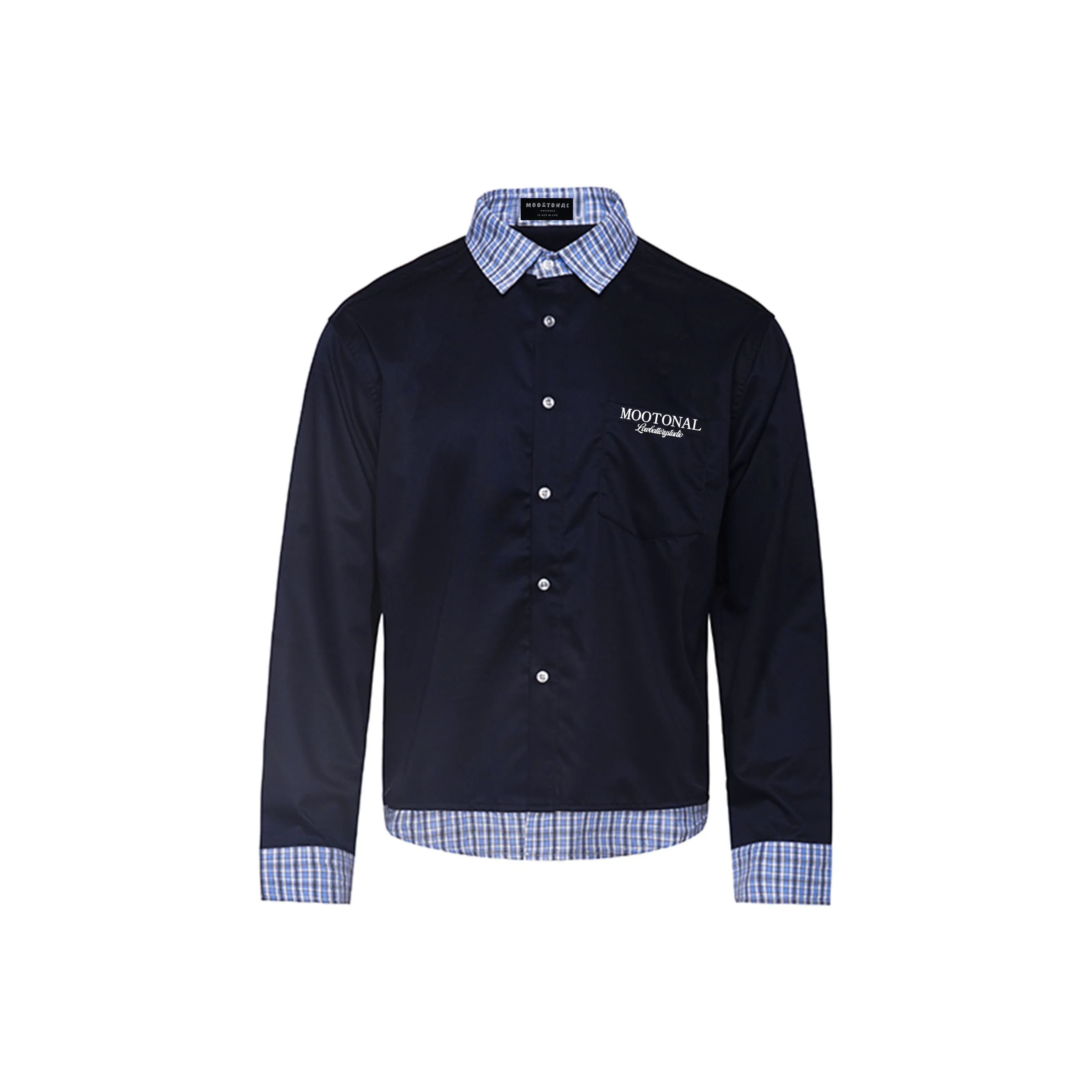 MOO&TONAL Темно-синие унисекс рубашки