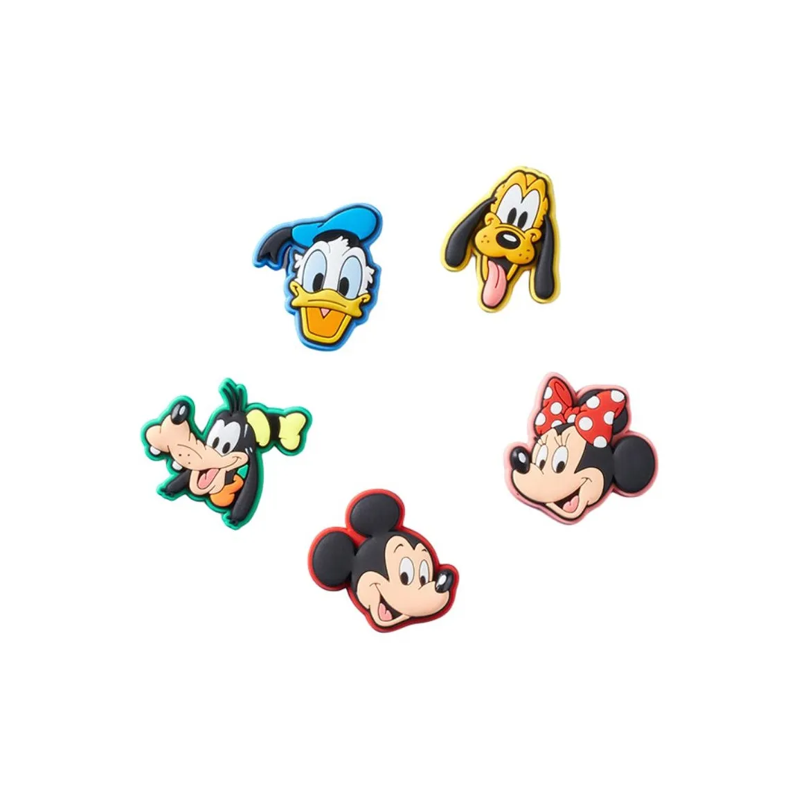 Crocs Пластиковая Обувь Пряжка Унисекс Микки Маус And Friends Многоцветный Комплект из Пяти Штук