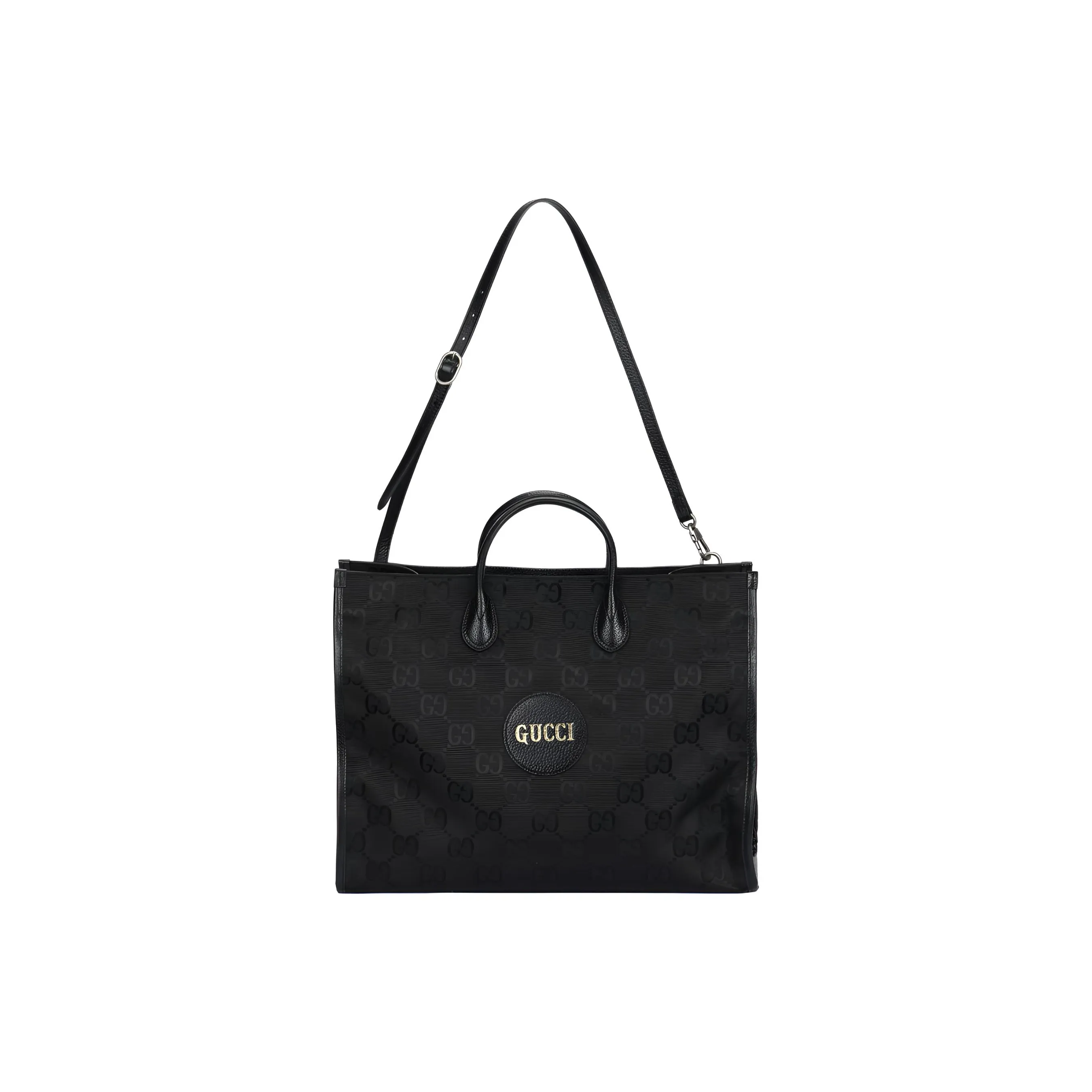 GUCCI Off The Grid Nylon With Leather Tote Bag Shopping Bag Crossbody Handbag Shoulder Bag Men's Black