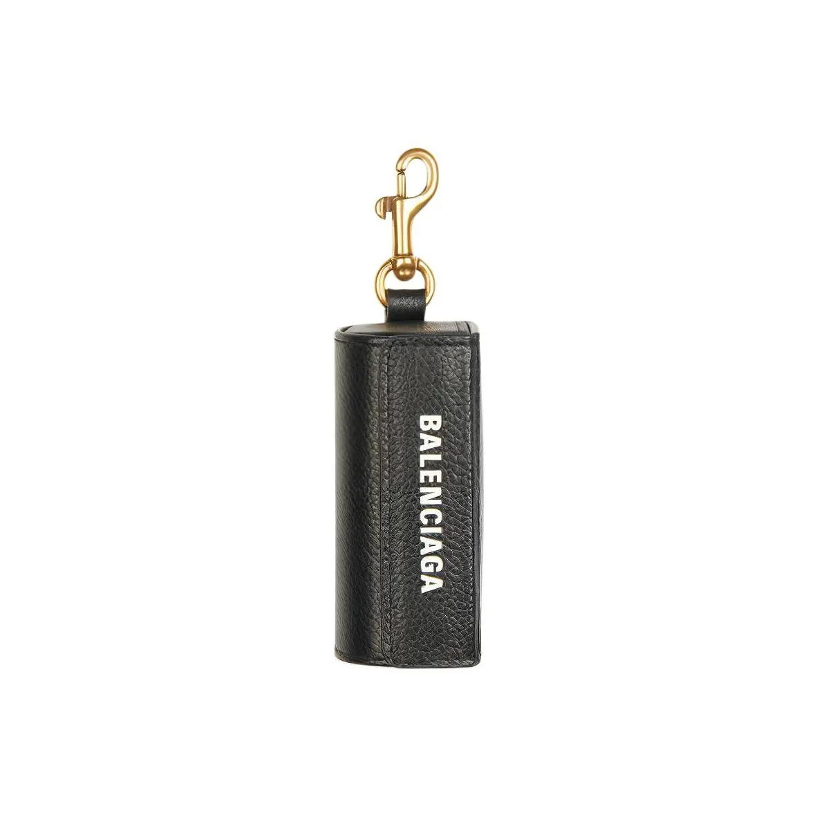 Balenciaga Grain Cow Leather Lipstick Bag Necklace Pouch Women's Black