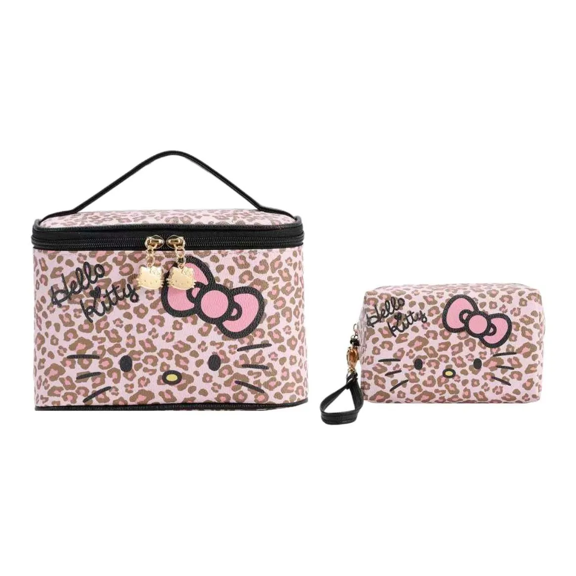 Sanrio Hello Kitty PU (полиуретан) Комбо-набор Женский Леопард с принтом Розовый