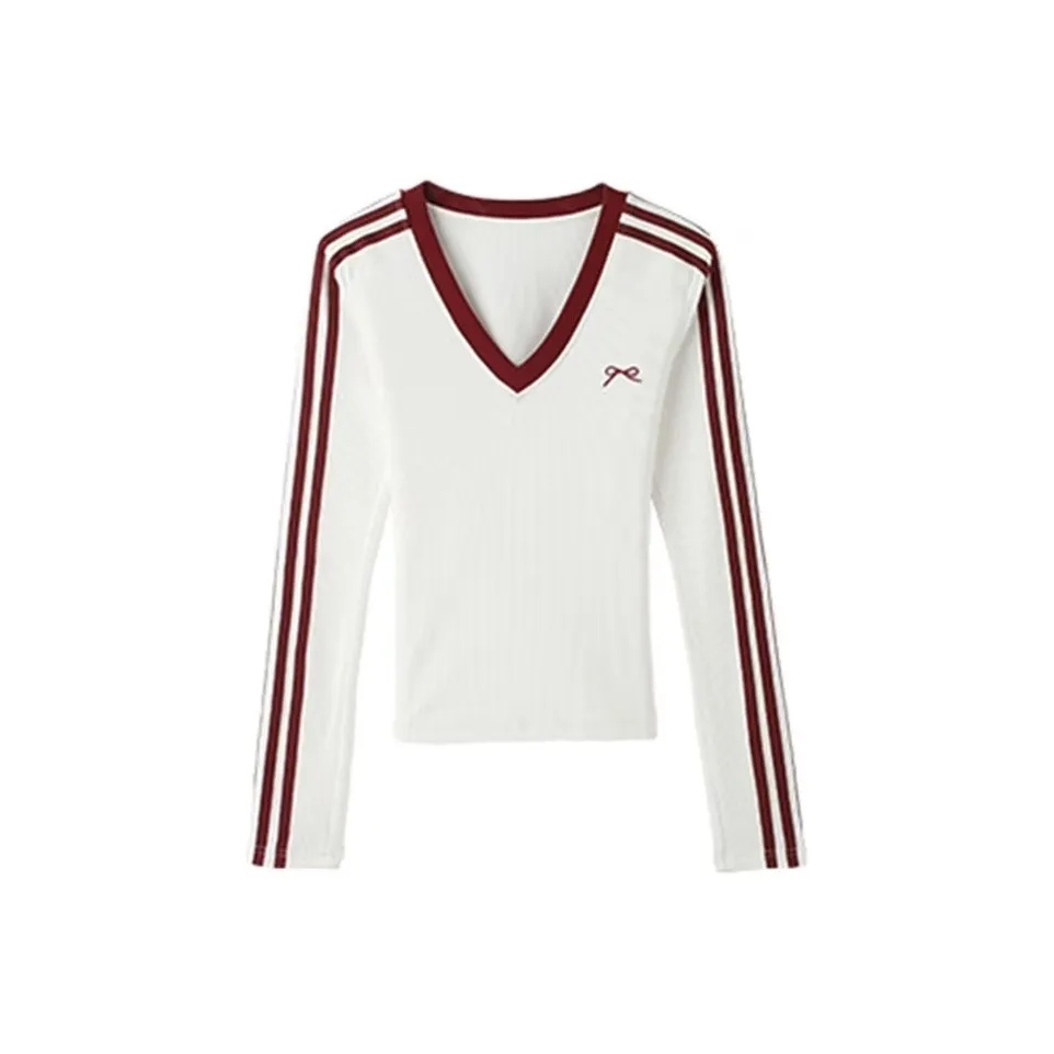 EMDPN Полосы V-образный вырез Облегающий крой Утягивающий внутренний топ Женские