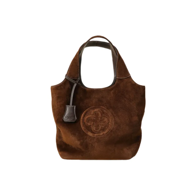 CASSILE Овчина Практическая Сумка Маленькая Женская Шоколадно-Коричневая