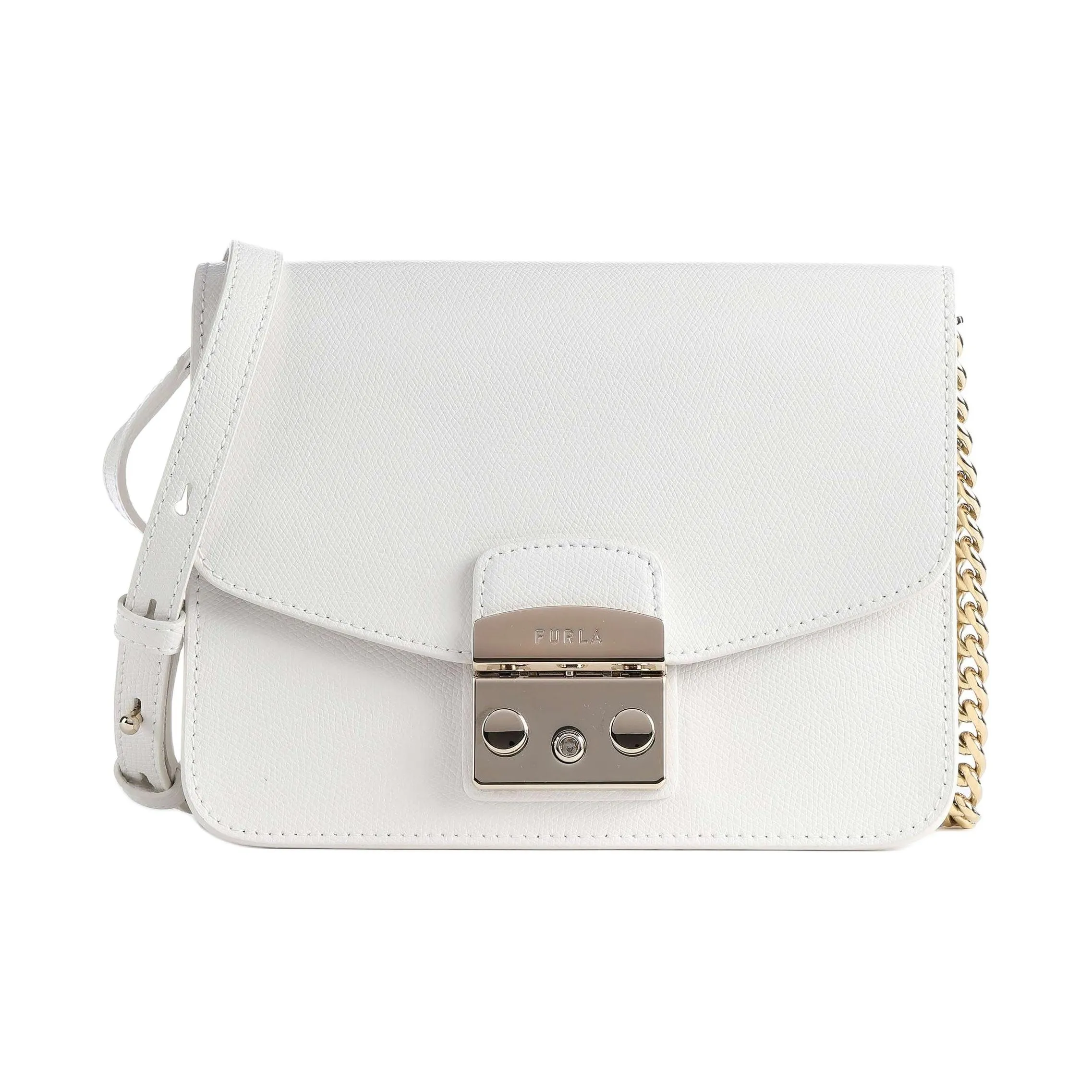 Furla Metropolis Collection Телячья кожа Маленькая квадратная сумка сумка через плечо маленькая женская чисто белый