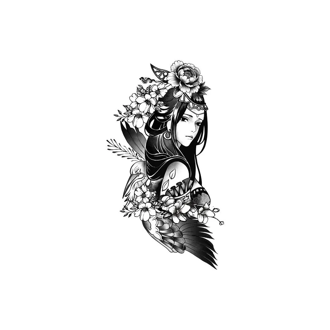 LIEJI Розель Журавль Подарочный набор Многоцветные Временные Татуировки Мгновенное Нанесение и Видимость