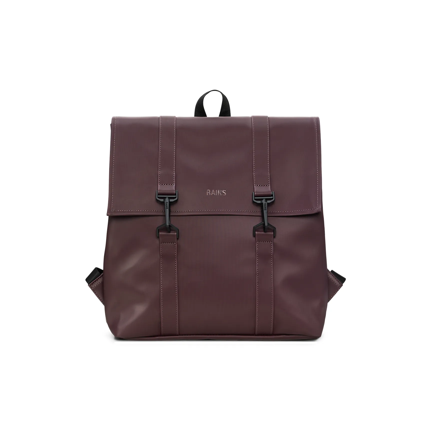 Rains Polyester Laptop Backpack Small Size Unisex Black Light Pink Light Olive Green Gravel Brown