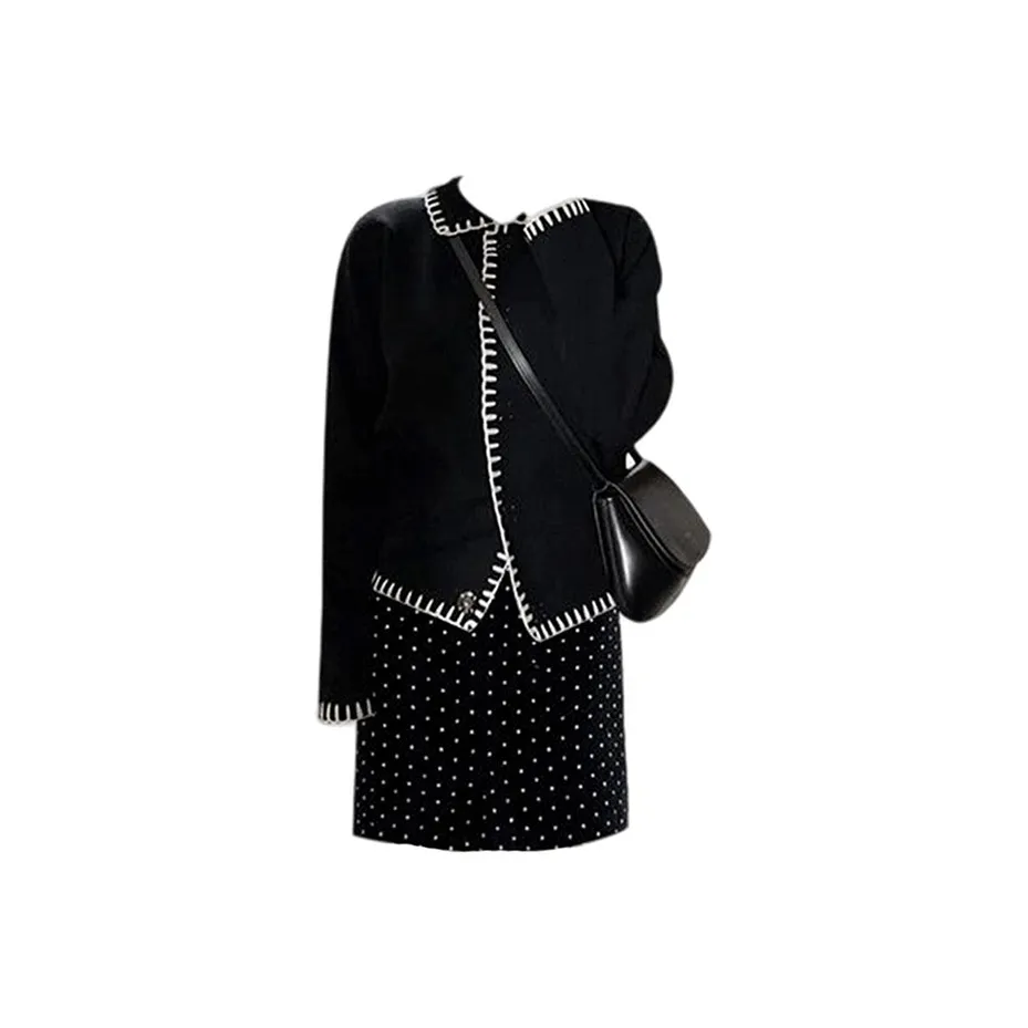 MARIE·COCO Черный топ + Юбка Женские Комплекты с юбкой