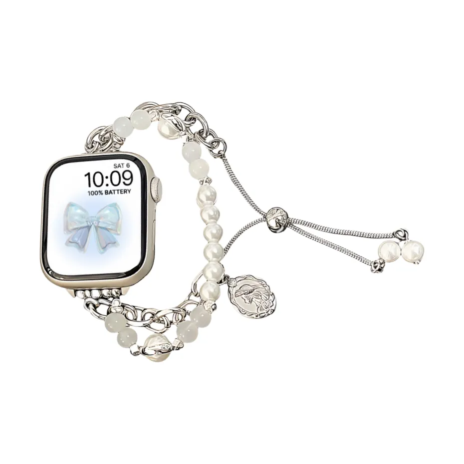 MILANQIAN M Q Ремешок Apple Совместимость Нержавеющая сталь Материал бусин 140 мм