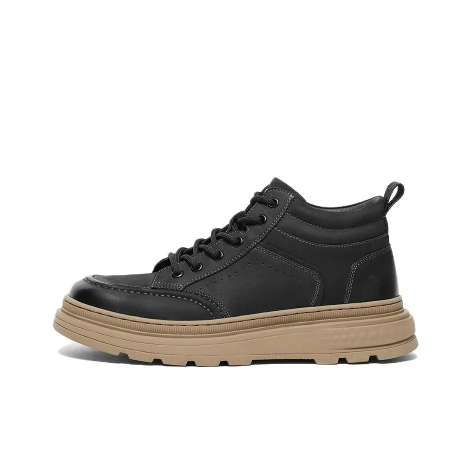 BELLE Ankle Boots Men's Black/Yellow/Brown