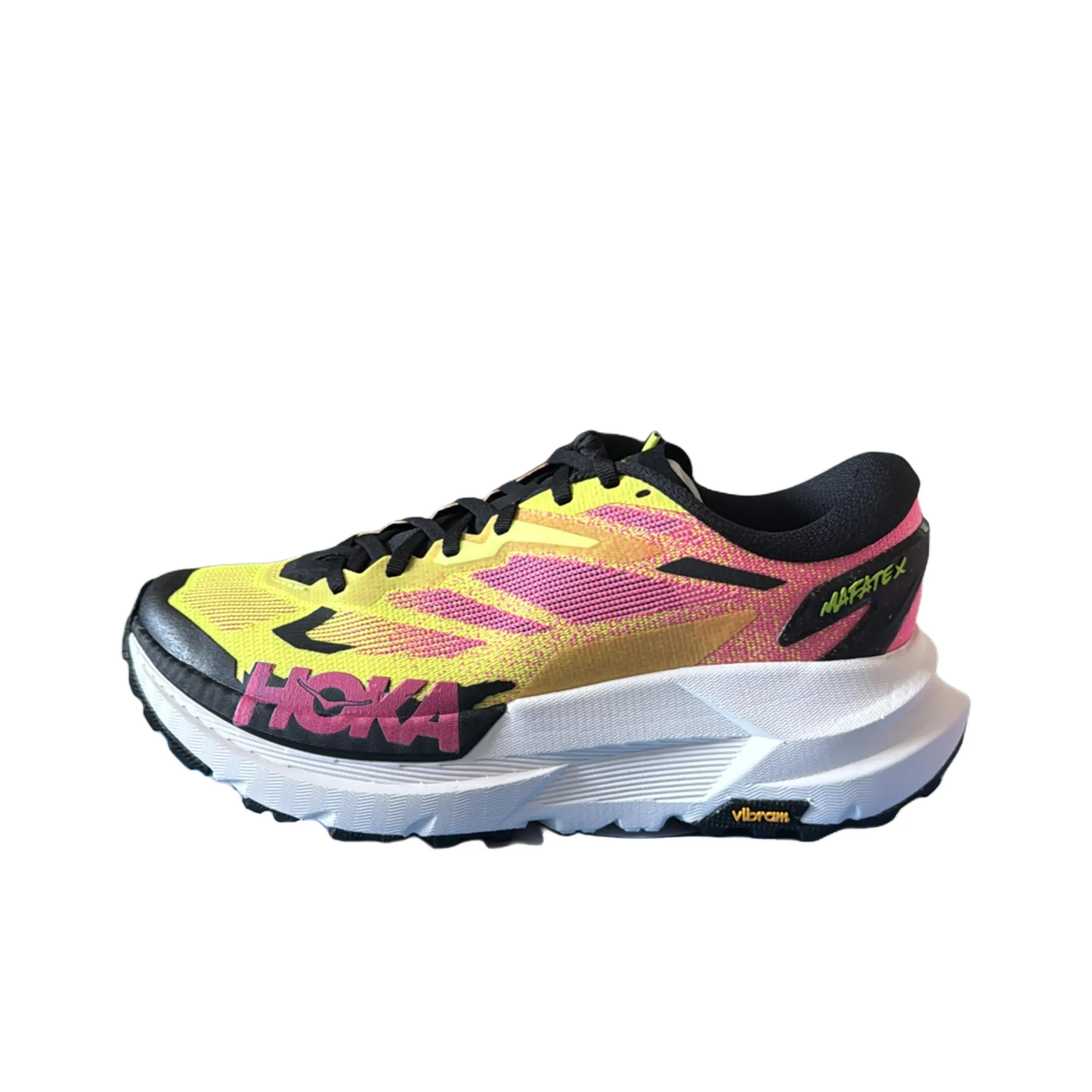 HOKA ONE ONE Mafate X Дышащий и Легкий Повседневный Кроссовки для Трейлраннинга Мужские Розовый Желтый