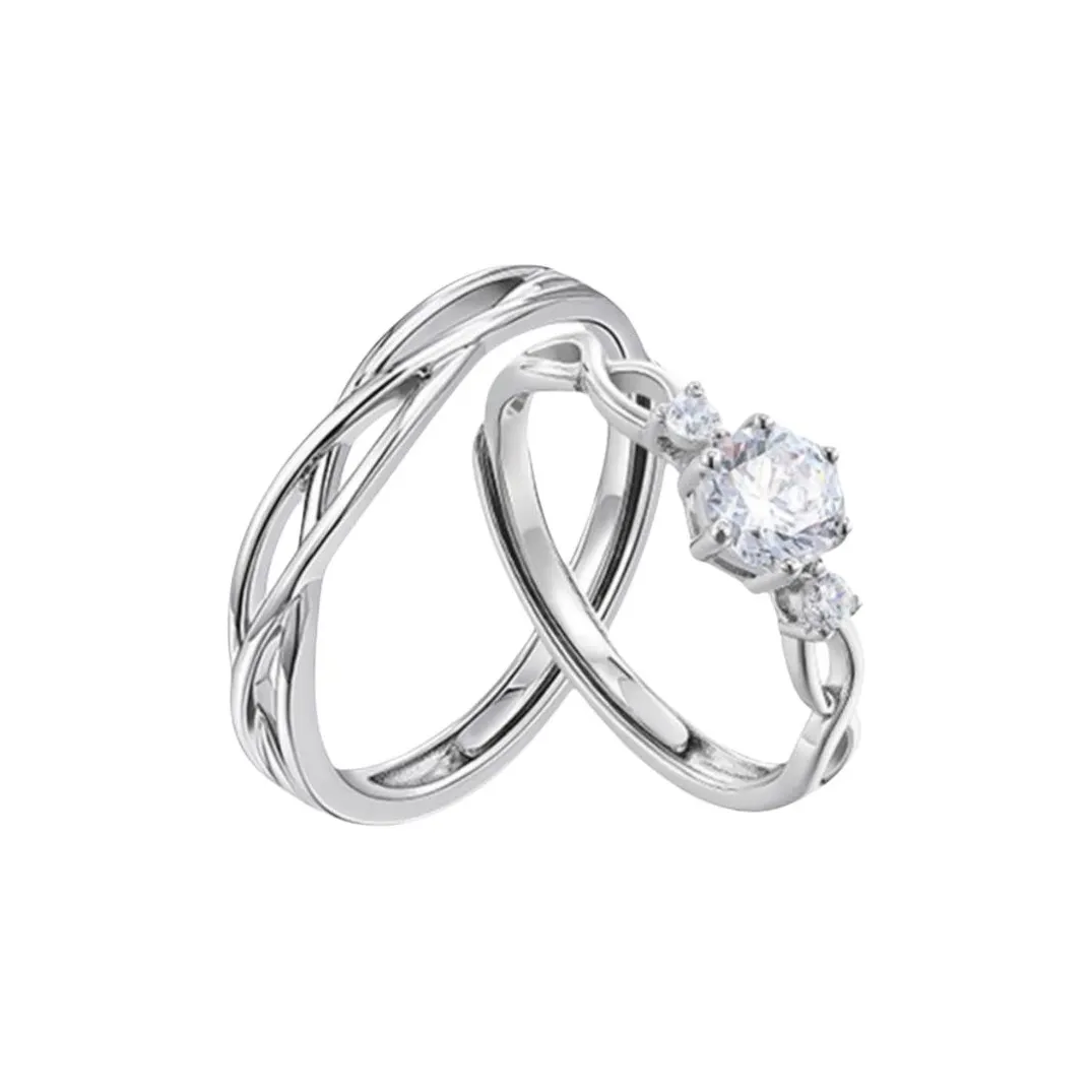 KADER S999 Fine Silver Rings Unisex Silver White, Box Good Luck