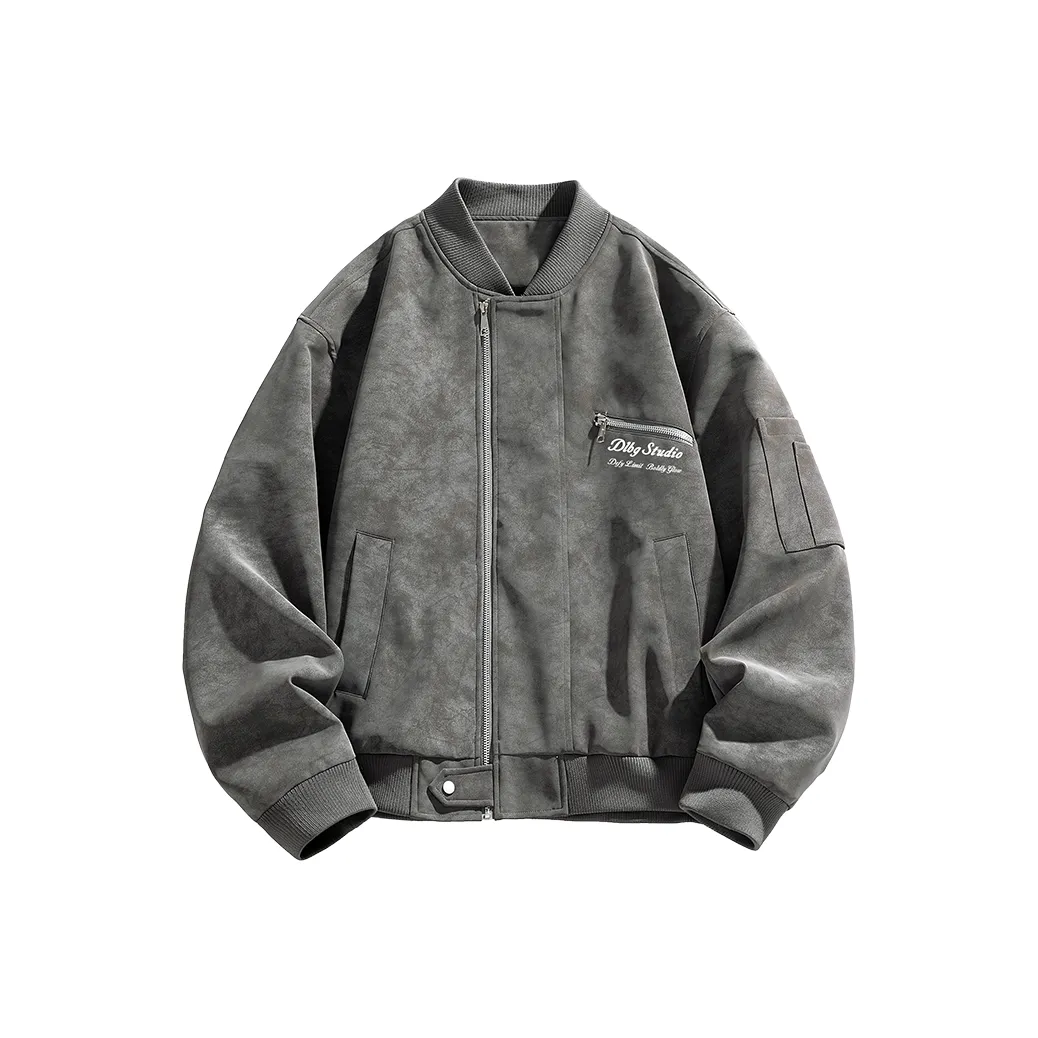 DLBG Кожа Куртка Длинный Рукав Куртка Унисекс