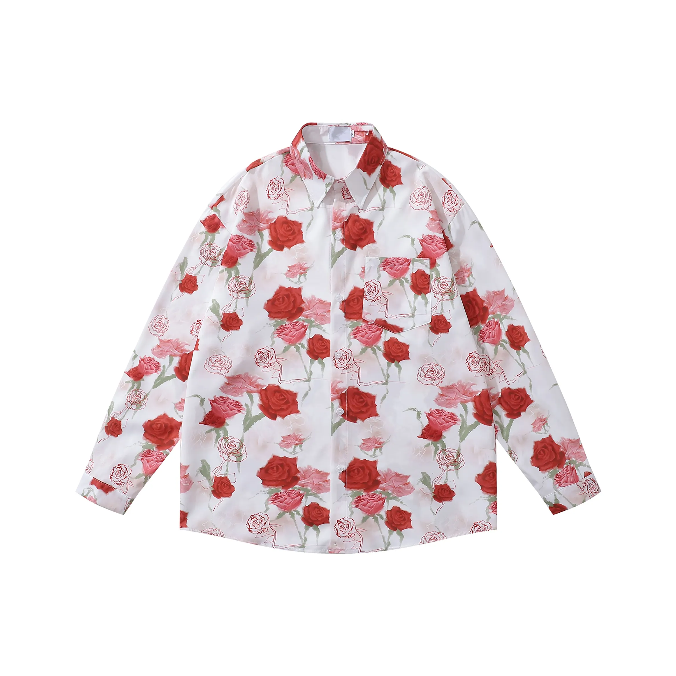51XXHA Красный Белый Унисекс Рубашки