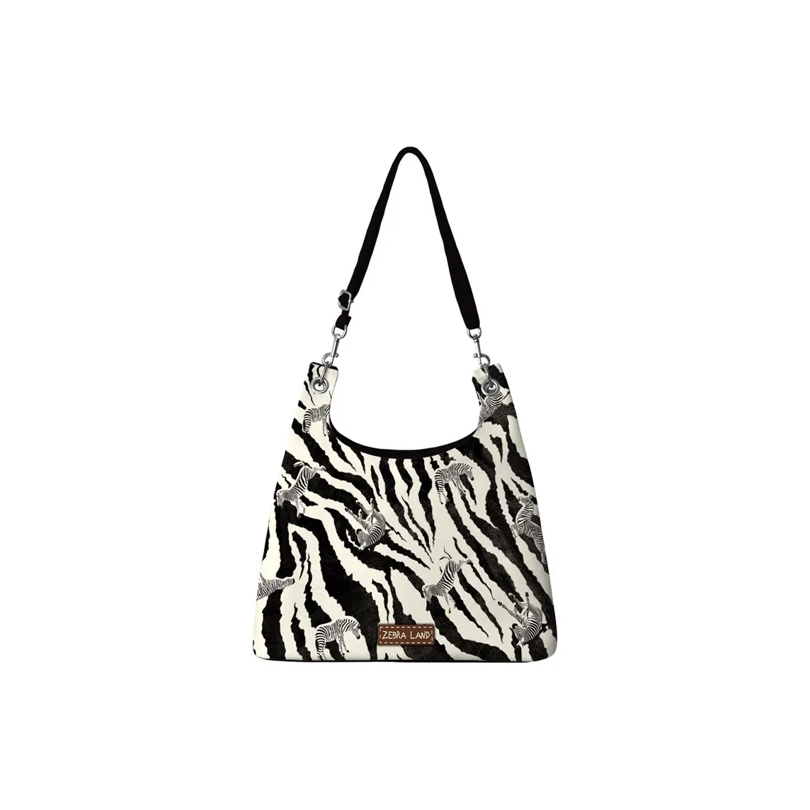 AOSONG Замша Ткань Сумка через плечо Женская Черный Белый Зебра