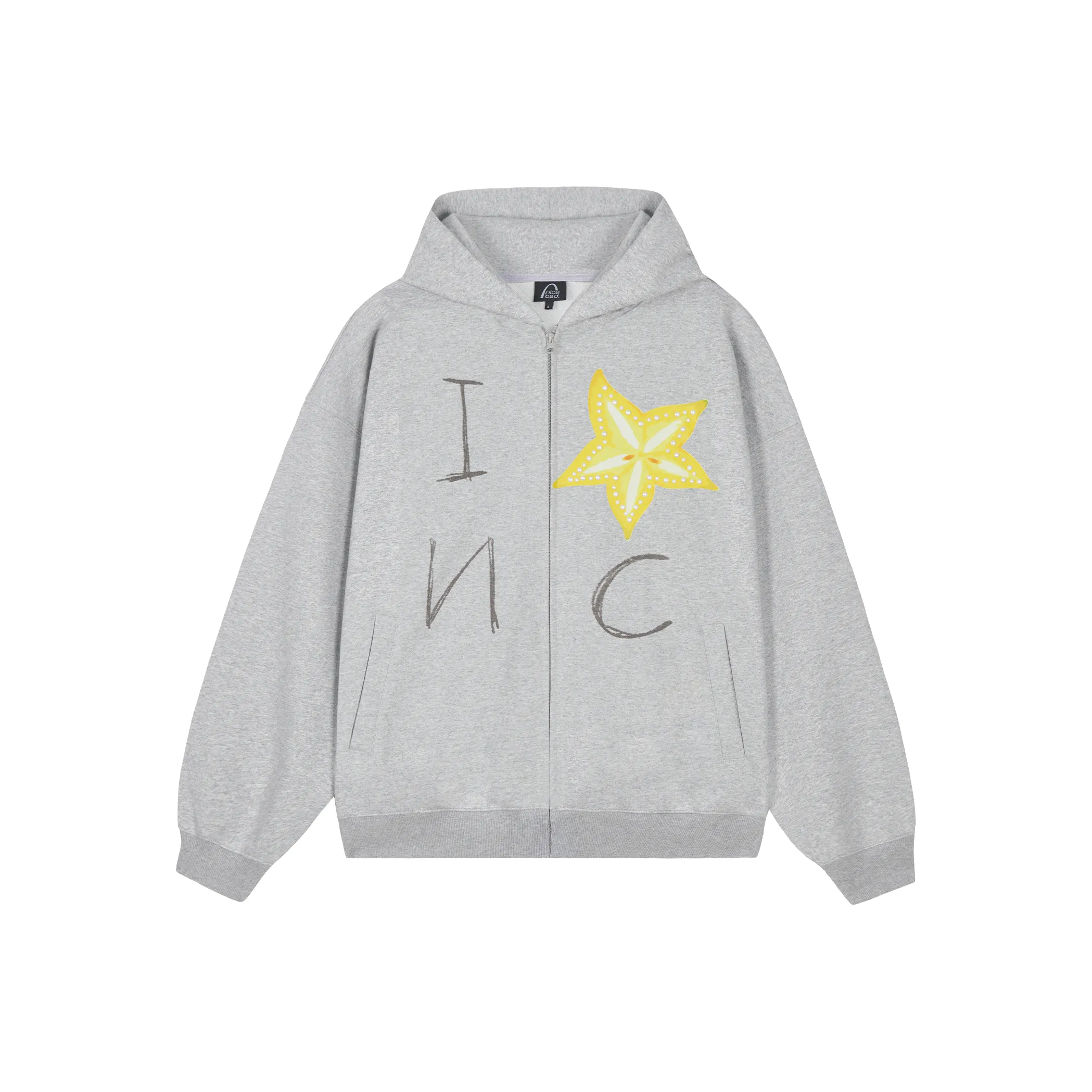 NICEBAD Свитшот свободного кроя с капюшоном унисекс