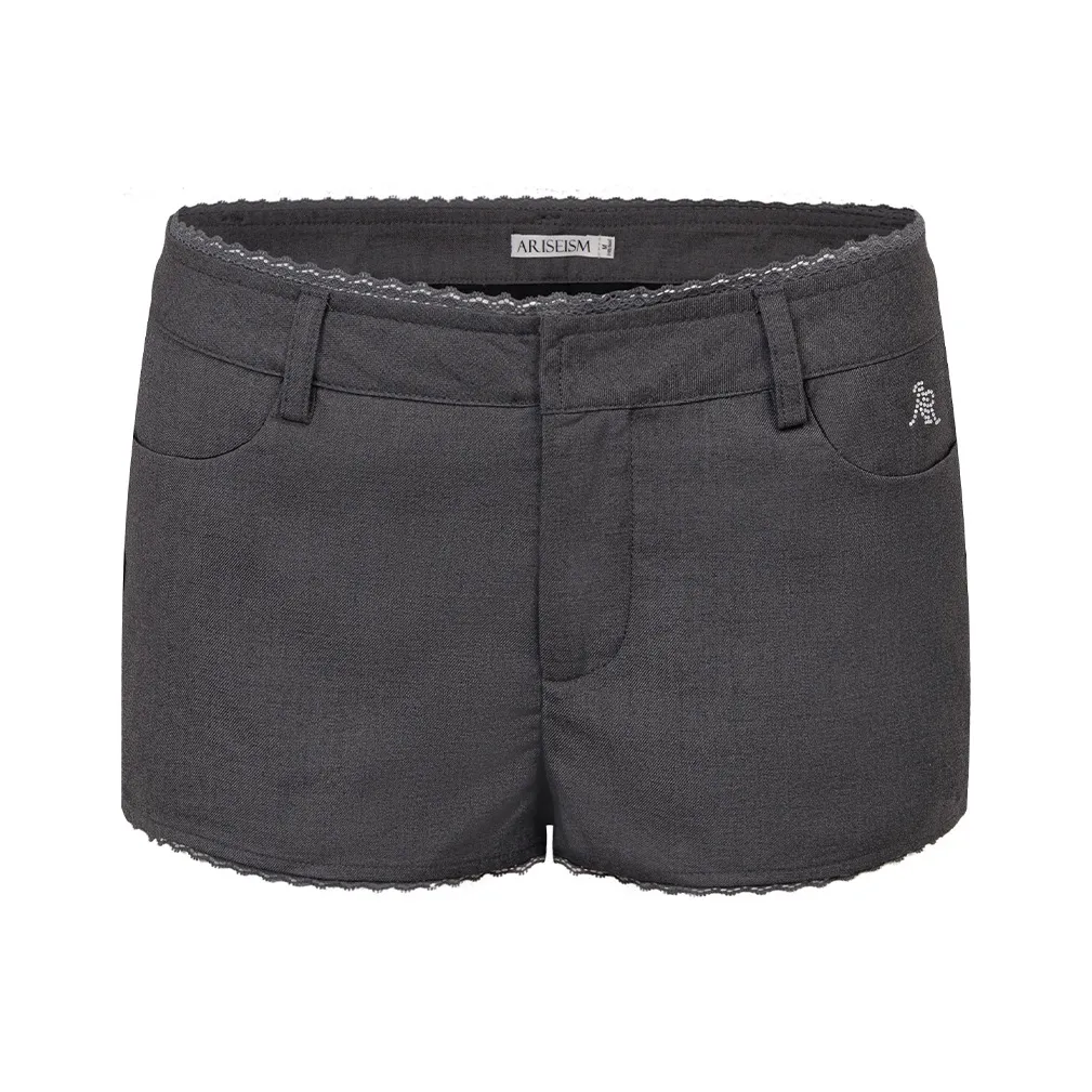 Ariseism Серые Повседневные Шорты Женские Летние Костюмные Шорты Женские