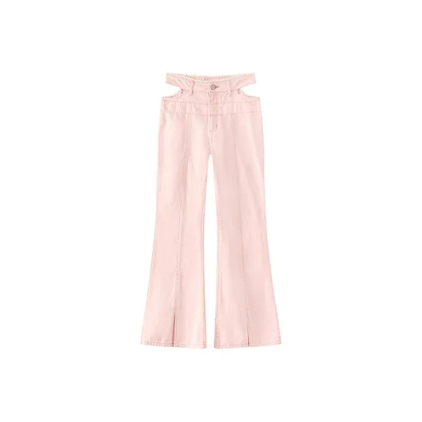 CHUU Light Pink Women's Casual Pants CHUU Светло-розовые женские повседневные штаны
