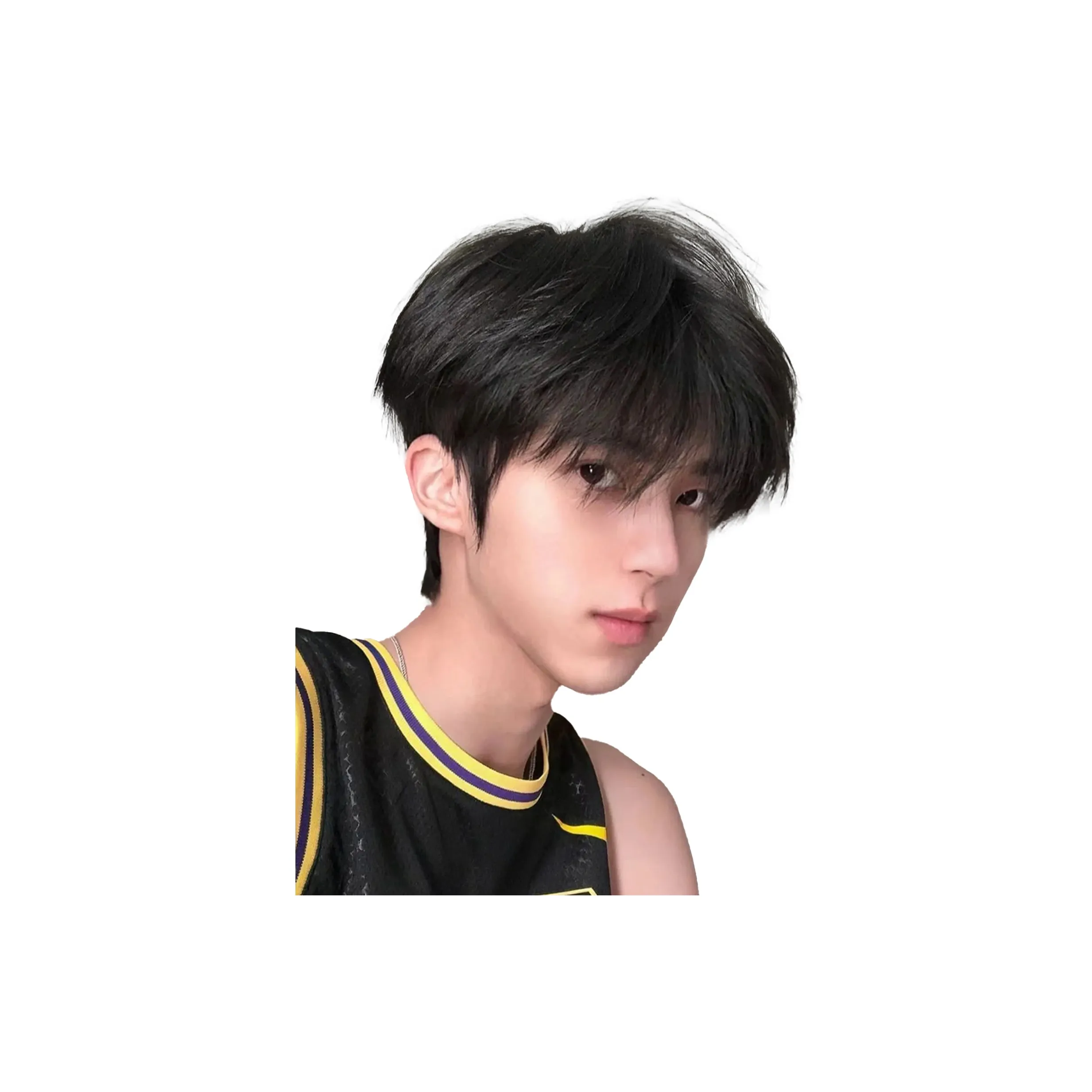 Time Shadow Differential Cracked Lid Мужская Перука Корейский стиль Мужская Стильная Завивка Волосы с Естественным Объемом