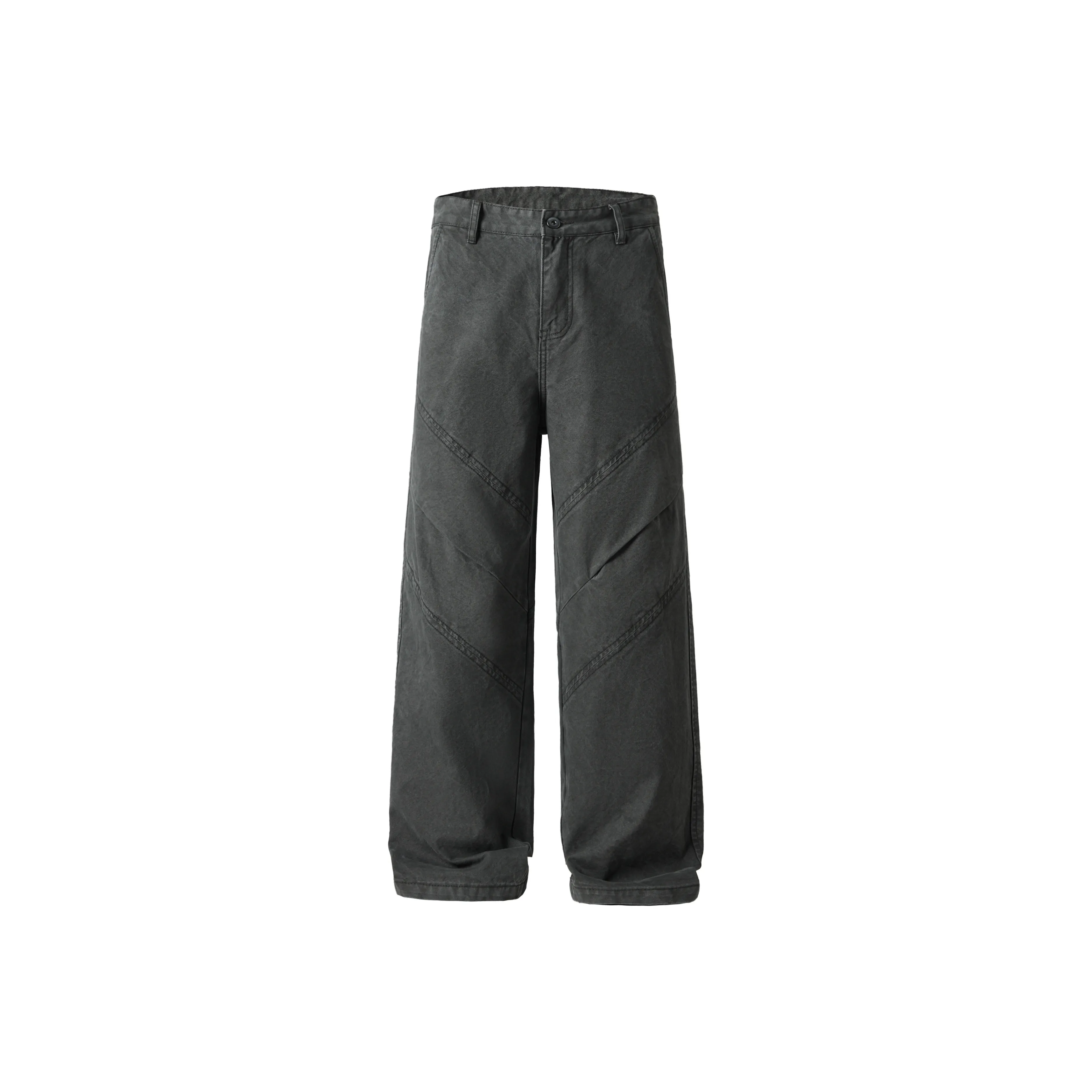 KM Серый Зеленый Унисекс Джинсы