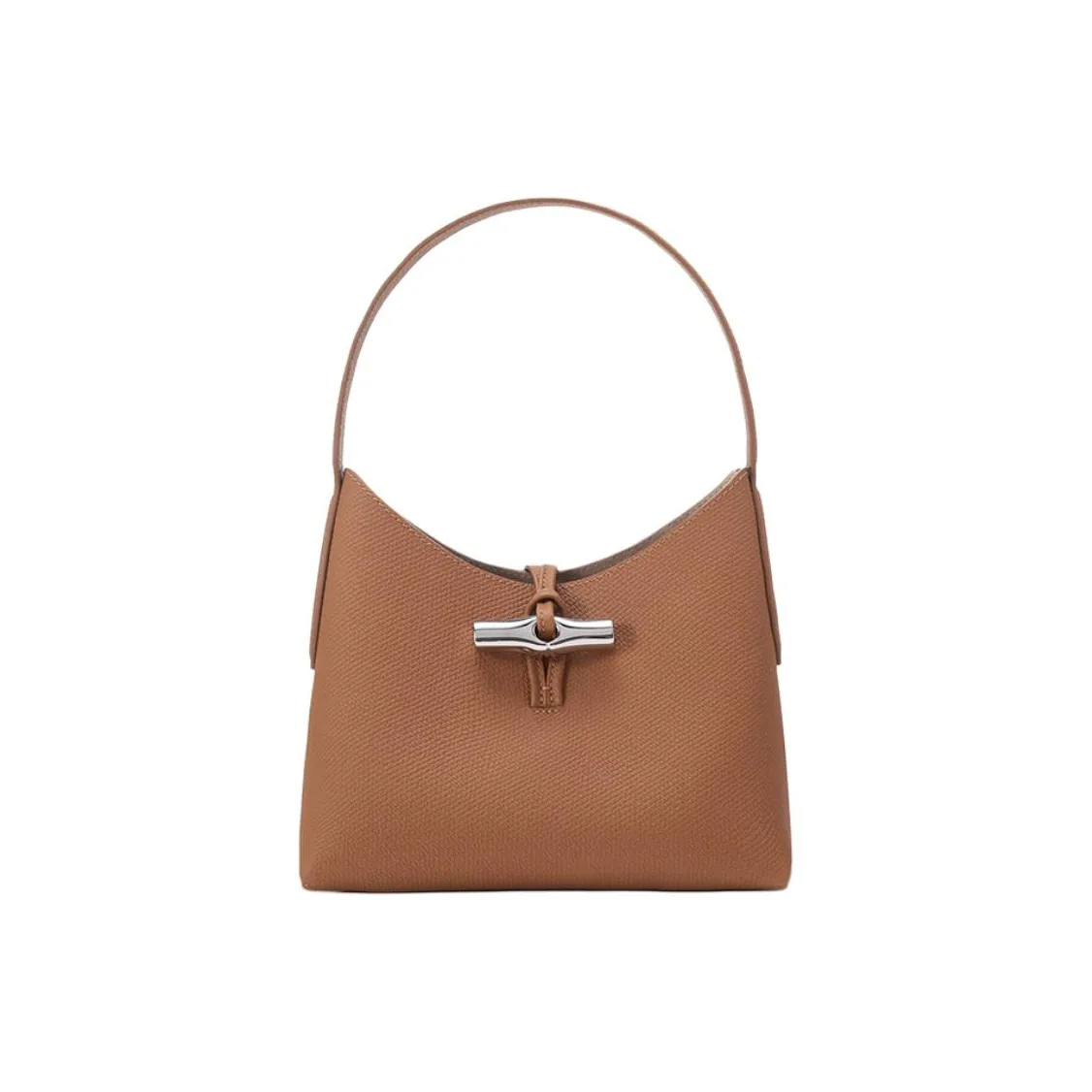 LONGCHAMP Roseau Cow Leather Handbag Shoulder Bag Hobo Pack Women's Tawny