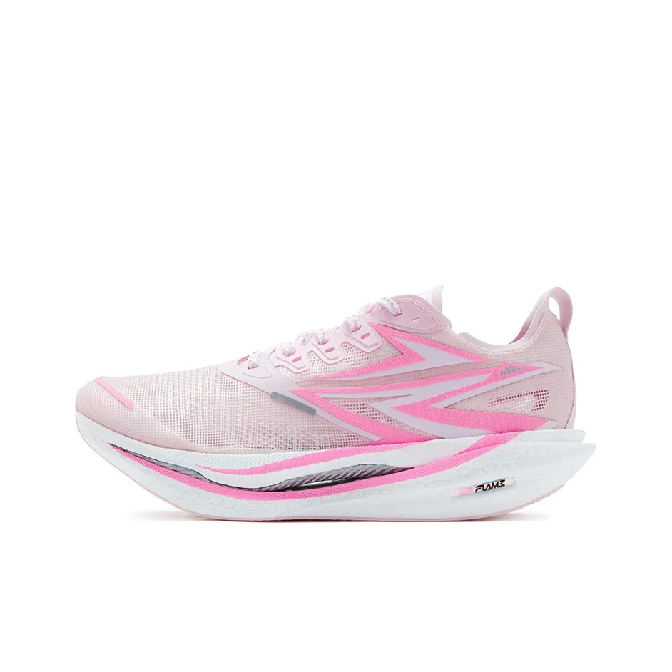 361° Амортизация Устойчивость к истиранию Дышащий Отскок Низкий Топ Карбоновая плита Гоночные Беговые кроссовки Унисекс Белый Неон Розовый