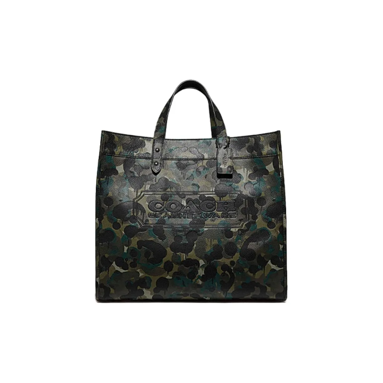 COACH FieldTote Leather Tote Laptop Bag Tubas Men's Camouflage
