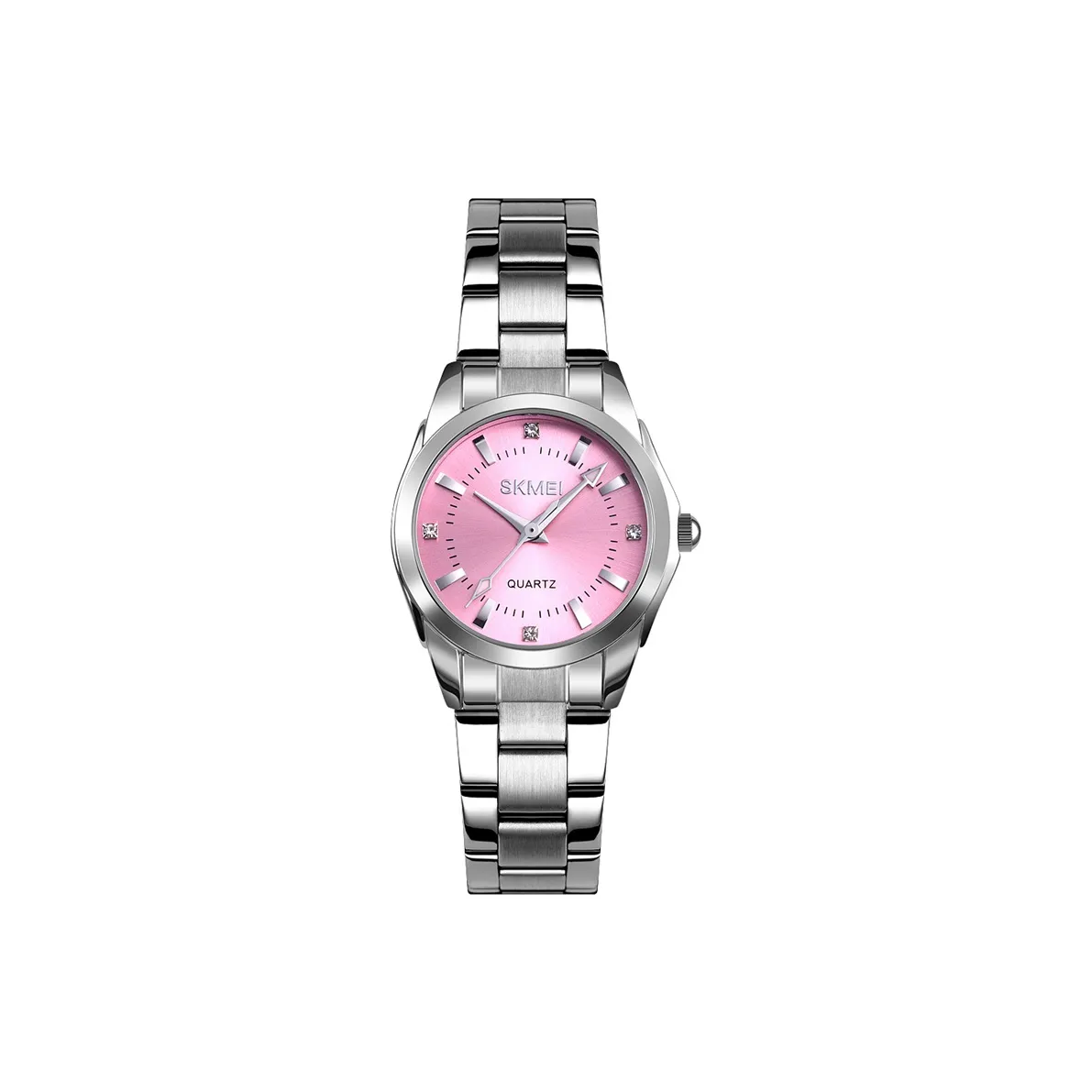 SKMEI Кварцевый механизм ремешок из нержавеющей стали женские часы белый циферблат