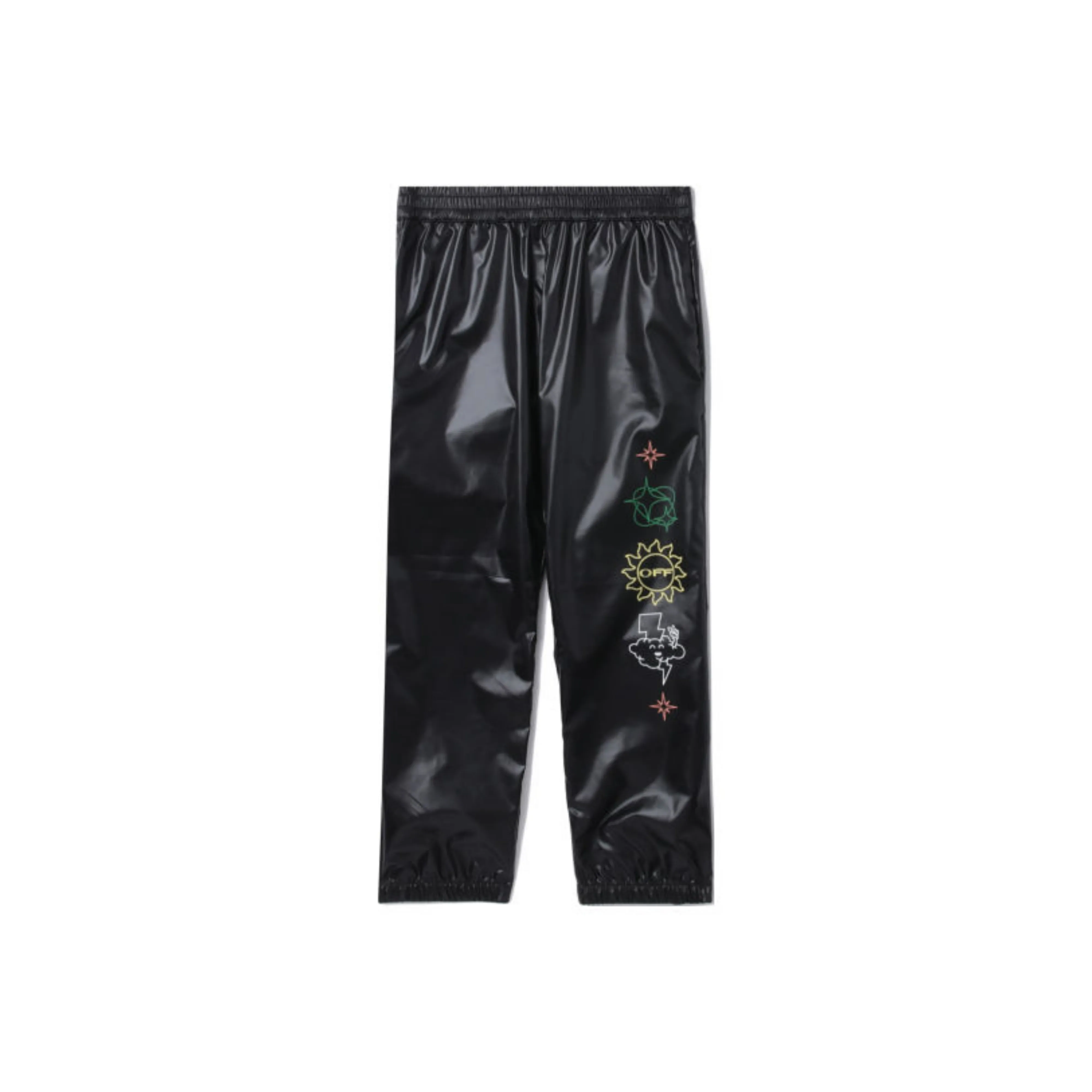 Off Белый Черный Унисекс Повседневные Штаны