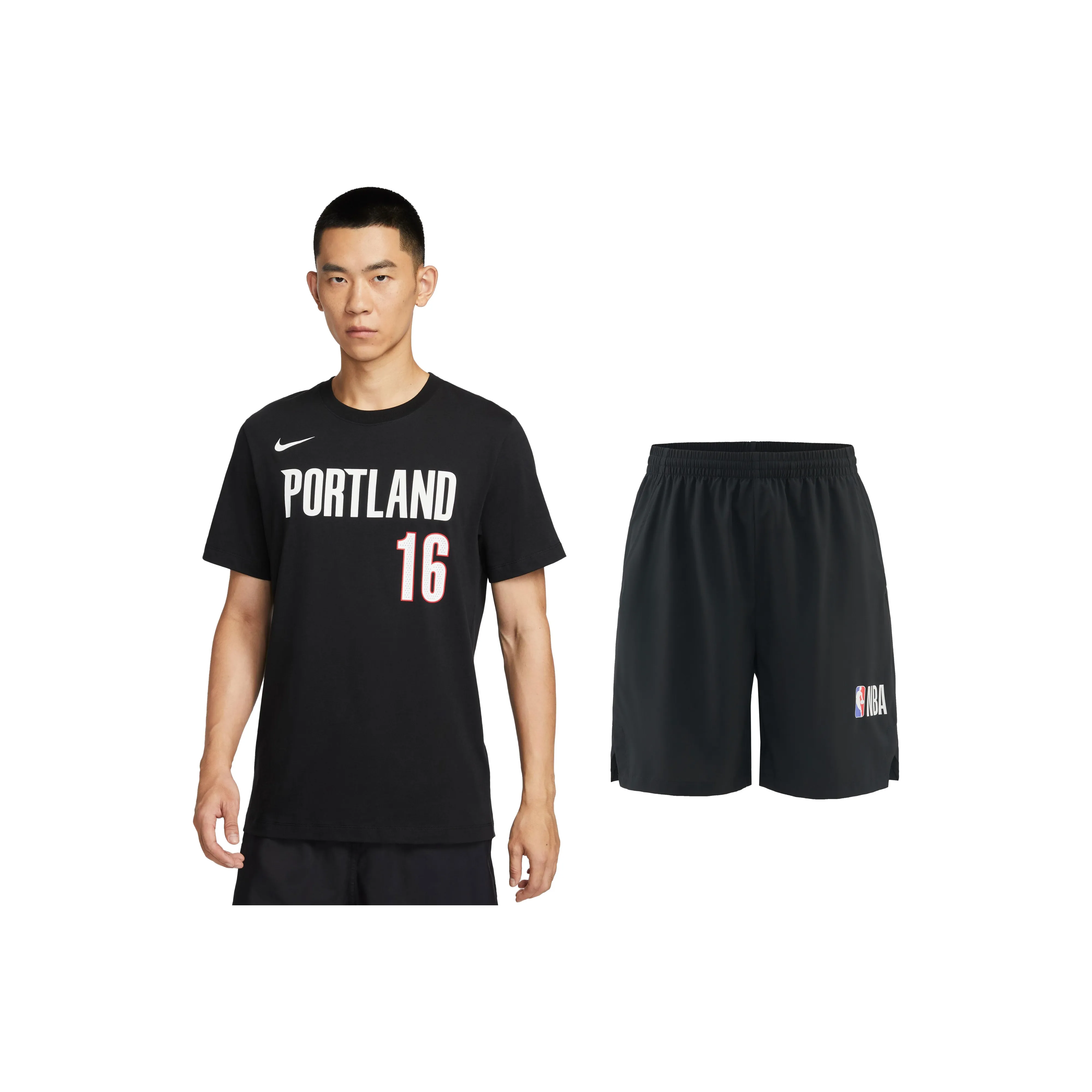 NBA x Nike Portland Trail Blazers Casual Sports Комплект Унисекс Черный