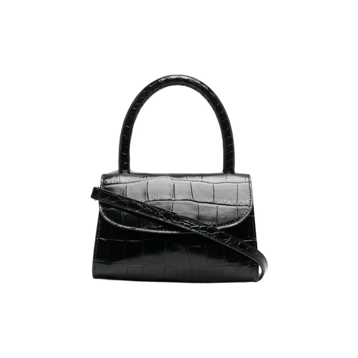 By Far Mini Croco Коровья кожа Сумка на плечо Сумка Обычный Женская Черная