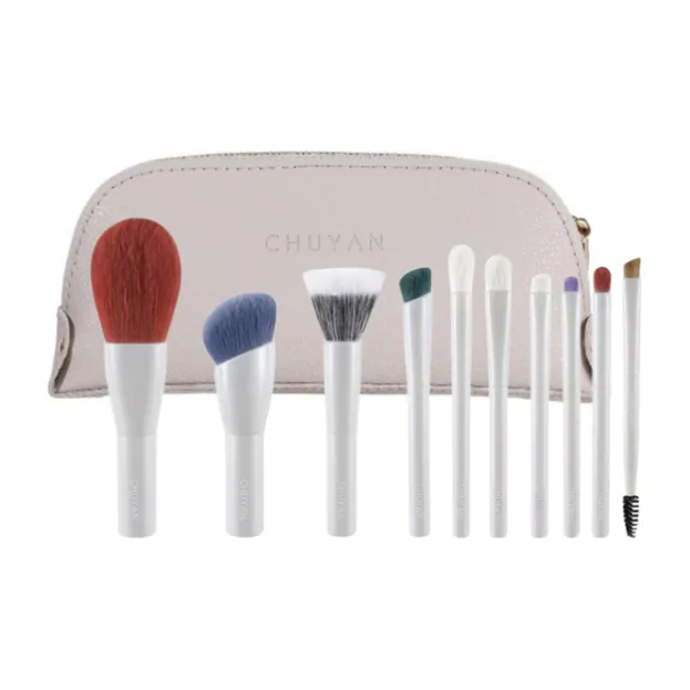 CHUYAN Нефритовый Керамика 10 шт Набор Кистей для Макияжа Одежда Портативный Короткий Ручка Легко Транспортный ГОРЯЩЕ Ищущий