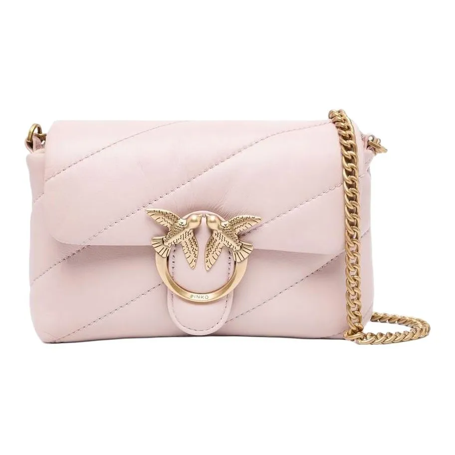 PINKO Sheepskin Shoulder Bag, Crossbody Bag Women's Pink