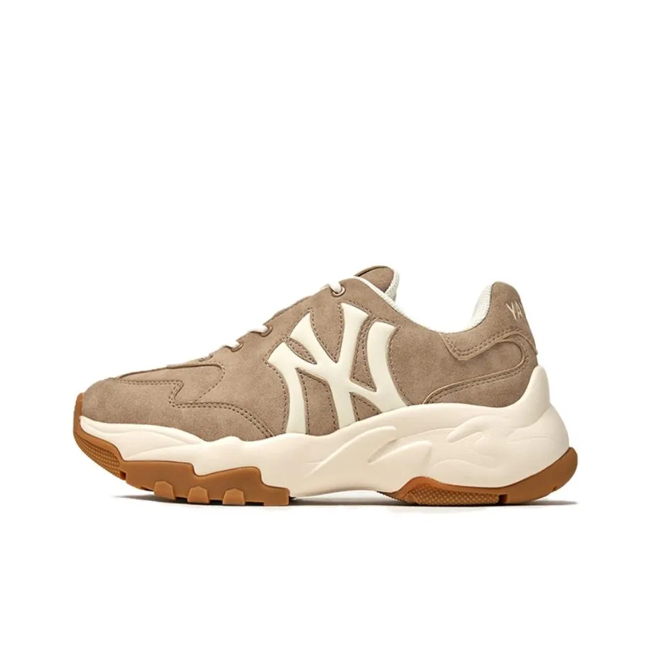 MLB New York Yankees визуально увеличивает рост Низкий Топ Толстая подошва Кроссовки Унисекс Коричневый