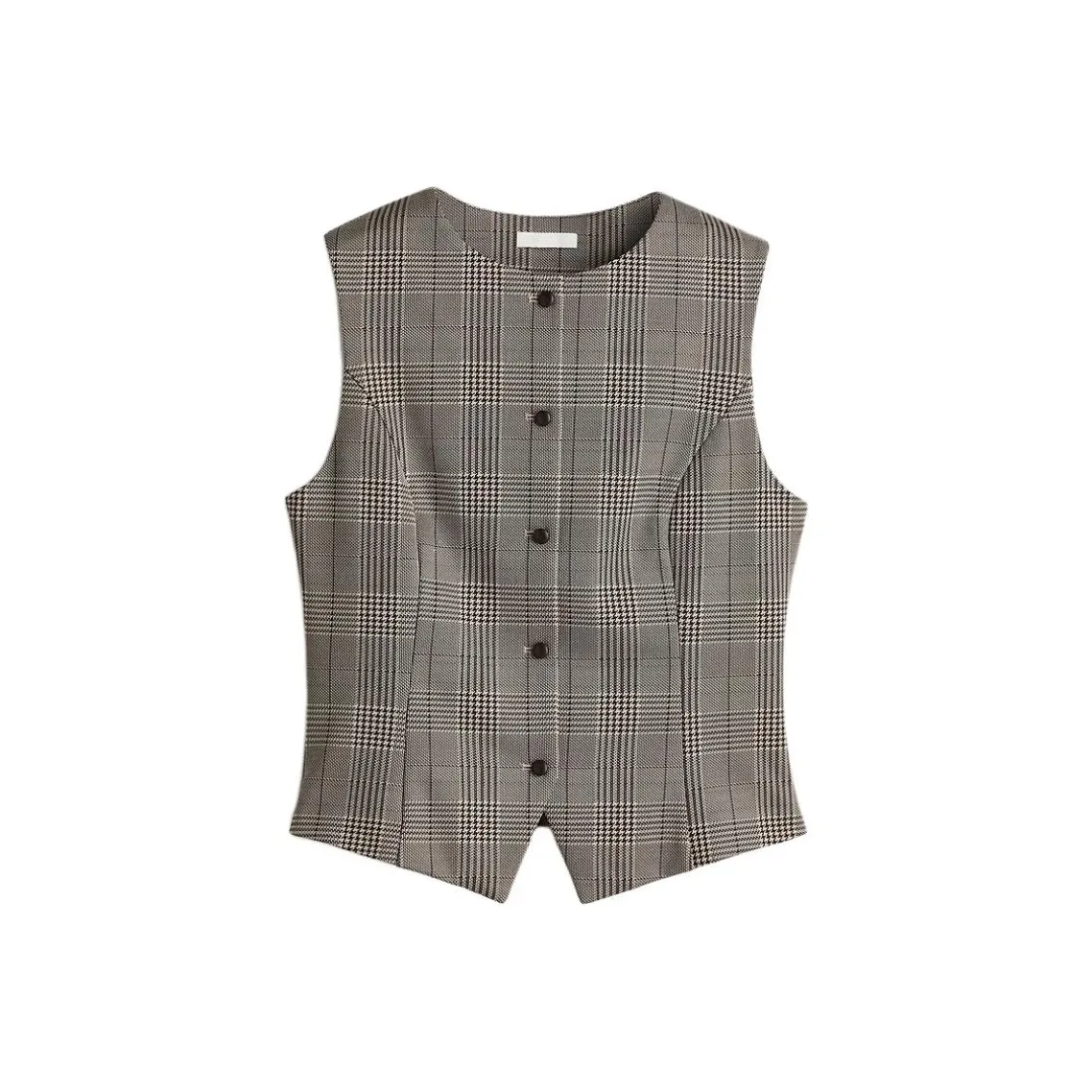 H M Темно-коричневый Клетка Женские жилеты