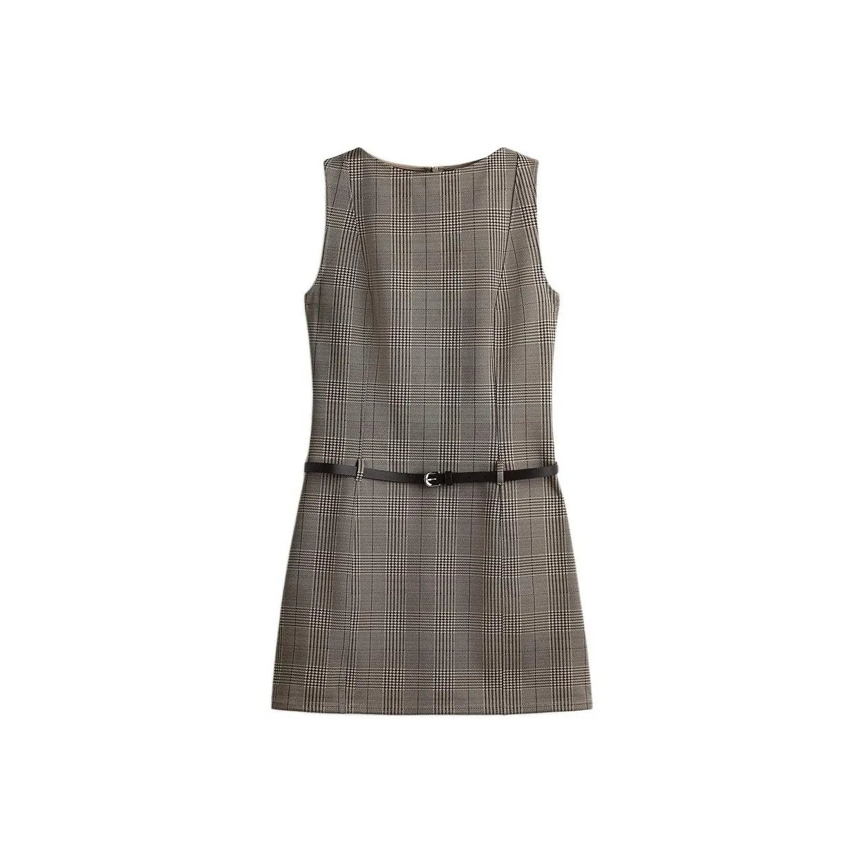 H M Темно-коричневый Клетка Женские Платья без рукавов