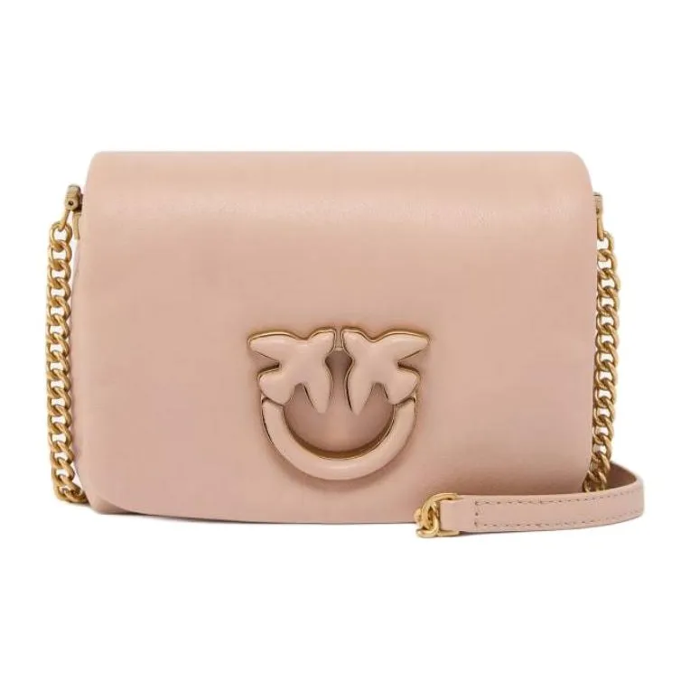 PINKO Baby Love Sheepskin Crossbody Bag, Shoulder Bag Women's Pink