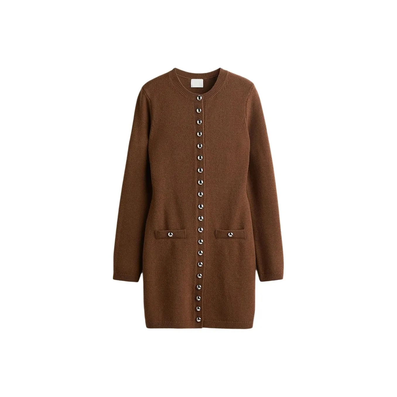 H M Коричневый Женские Длинные Платья с Длинными Рукавами