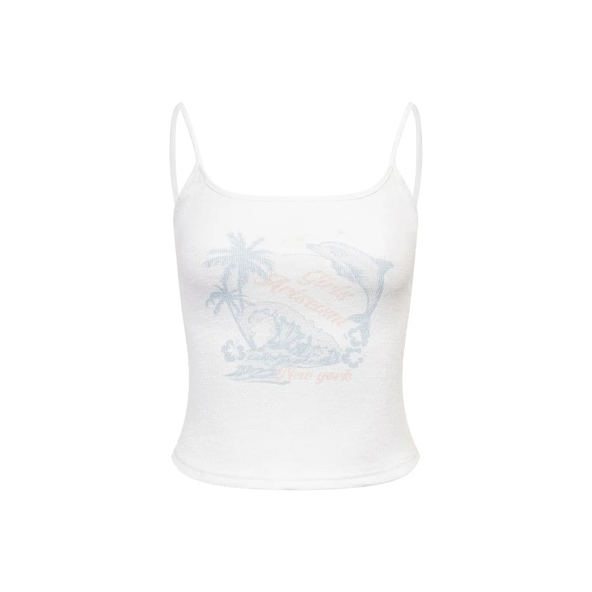 Ariseism Светлый Принт Топ на бретелях Женские Летний Горячая девушка Облегающий крой Топ Женские