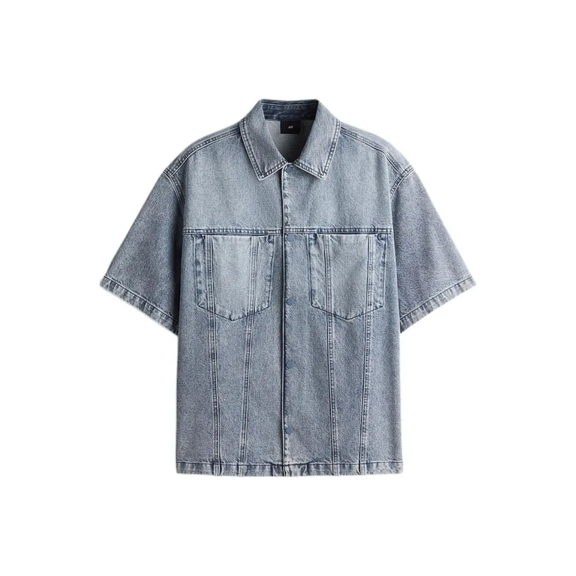 H M Джинсовый Синий Мужские Рубашки