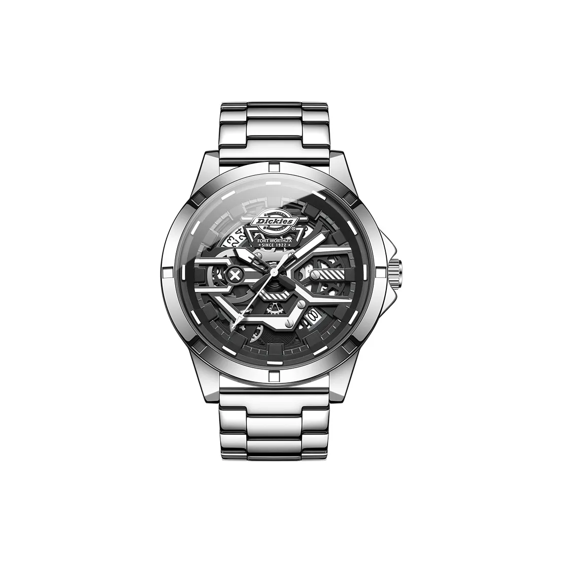 Dickies Darth Vader Collection Наручные часы Кварцевый механизм Металлический ремешок 48*40*11 мм Черепный циферблат Мужские часы