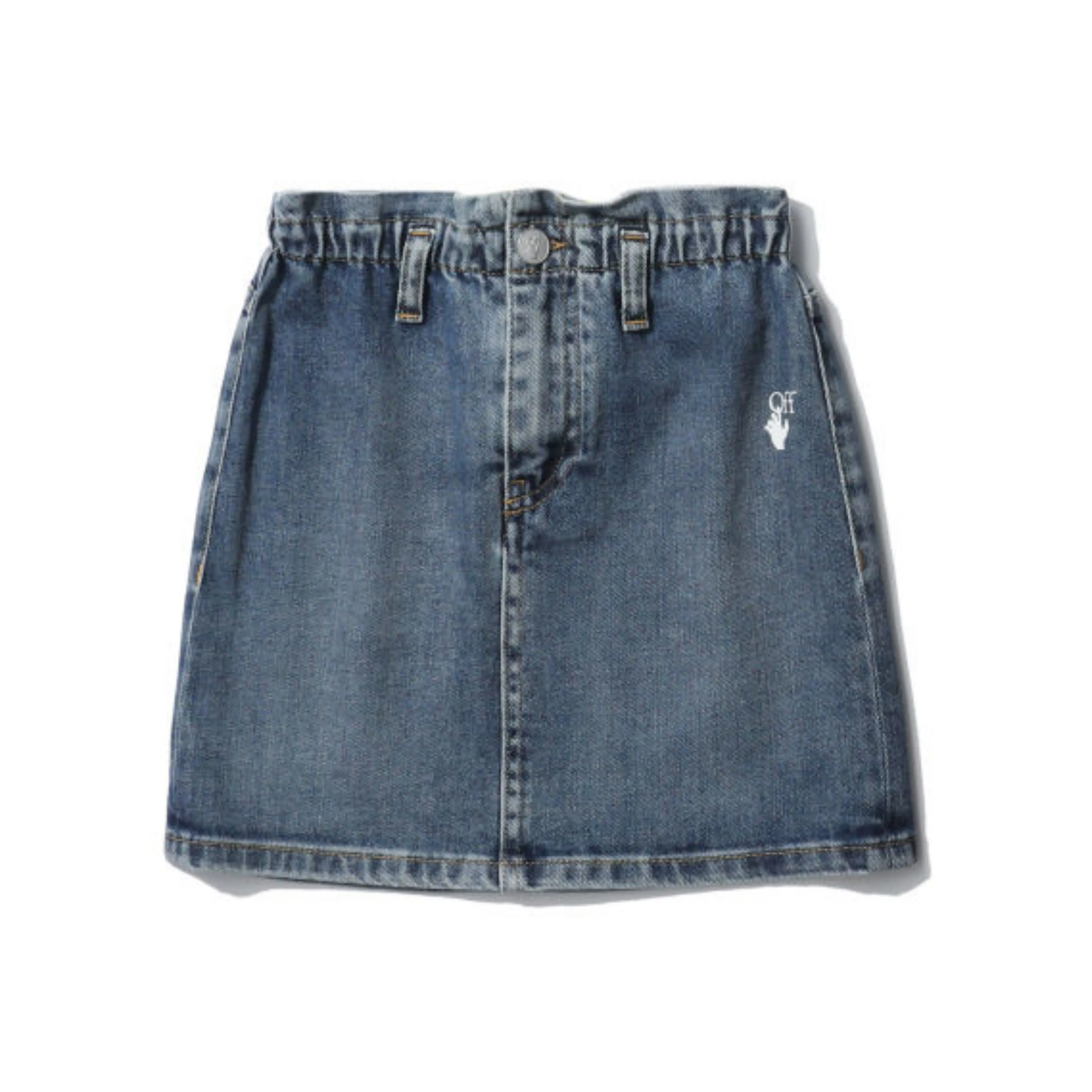 Off Белый деним Короткие юбки Женские