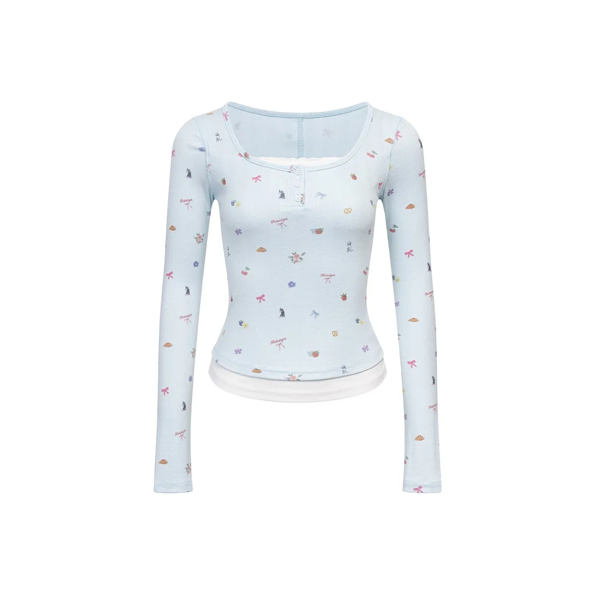 Ariseism Стандартный Дизайн Inspirated С принтом по всей поверхности Длинный рукав Т-рубашка Женская AUTUMN Girl Hot Облегающий крой Топ Женский