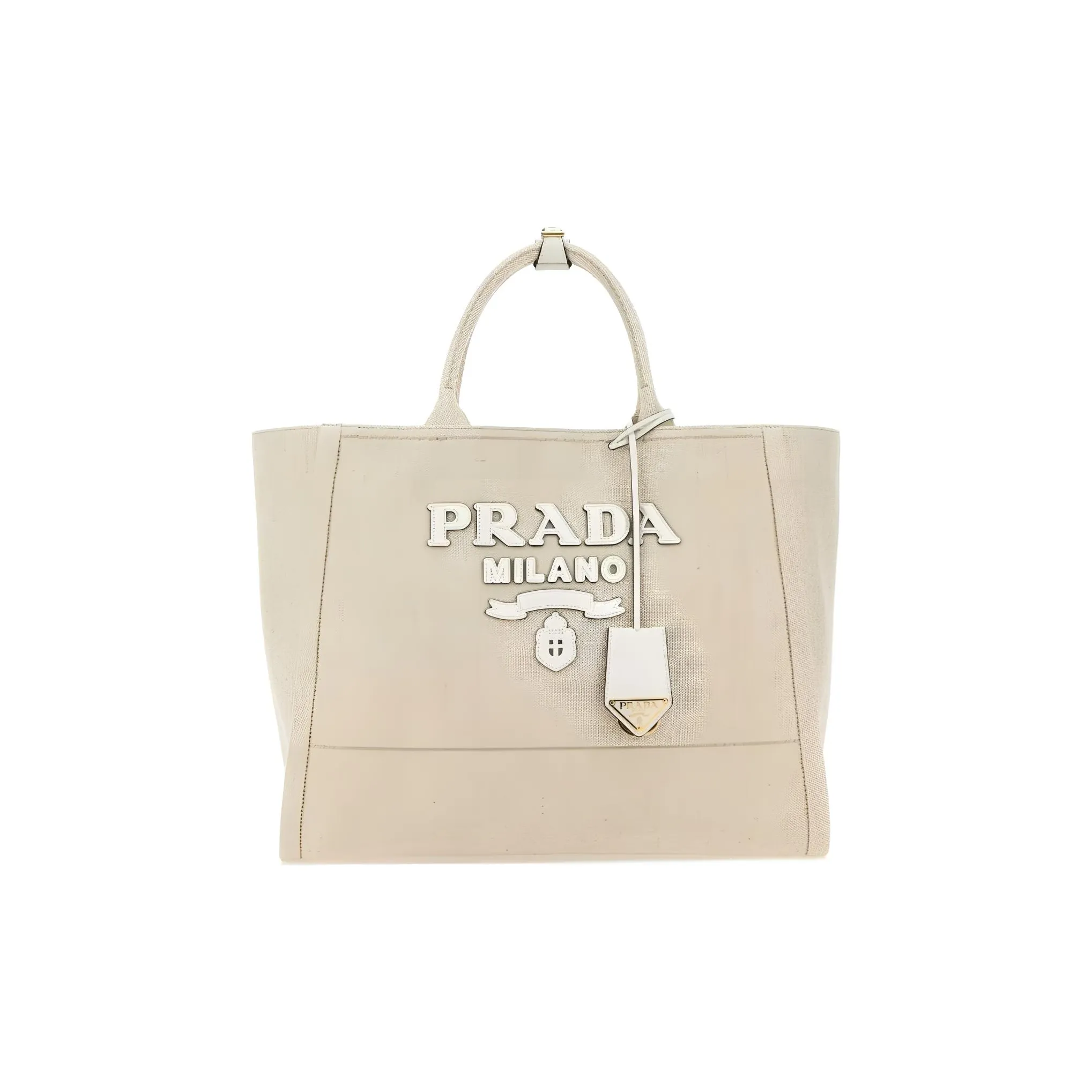 PRADA Canvas Tote Bag, Shopping Bag, Canvas Bag, Handbag Women's Sand