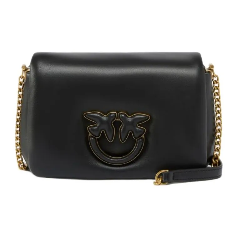 PINKO Baby Love Sheepskin Crossbody Bag Shoulder Bag Женская Черная