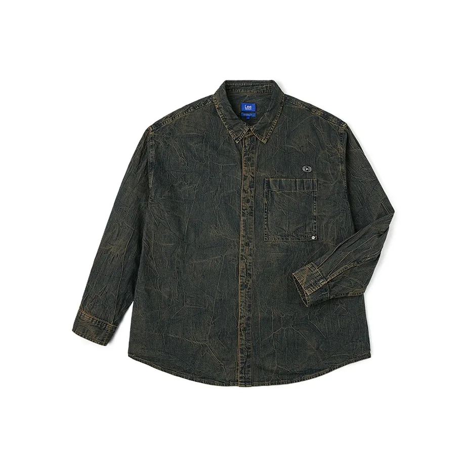 Lee Темно-синие мужские рубашки