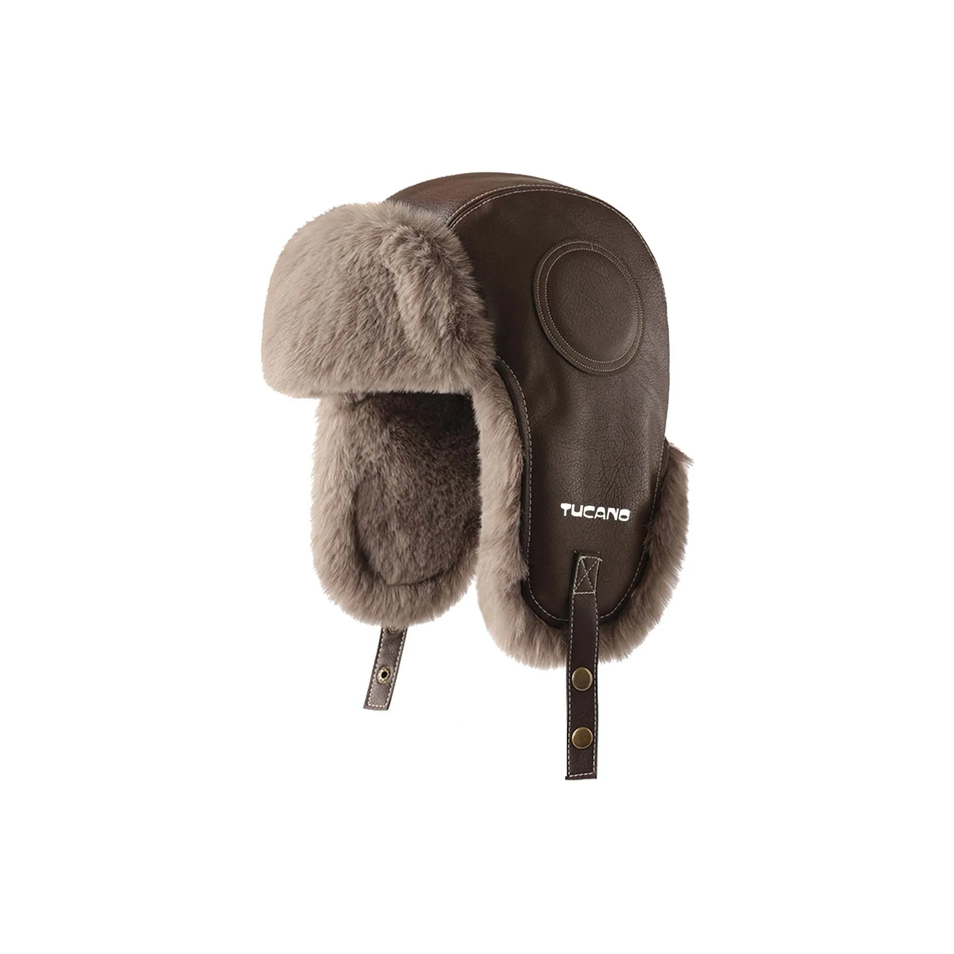 TUCANO Мужская кожаная шапка-ушанка